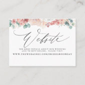 Dusty Rose Peach Floral Wedding Website Card Visitenkarte (Vorderseite)