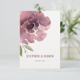 Dusty Rose Peony Elegant Wedding Danke-Card Dankeskarte