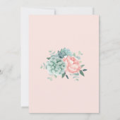 Dusty Rose Peony Succulent Geometric Wedding Einladung (Rückseite)