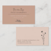 Dusty Rose Personalisiert Botanische Visitenkarte (Vorne/Hinten)