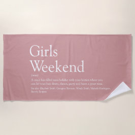 Dusty Rose Personalisiert Girls Weekend Definition Strandtuch