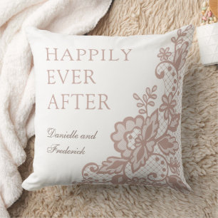 Dusty Rose personalisiert Hochzeitswolle Kissen
