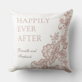 Dusty Rose personalisiert Hochzeitswolle Kissen (Vorderseite)