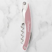 Dusty Rose Personalisiert Wedding Bridesmaid Kellnermesser (Vorderseite)