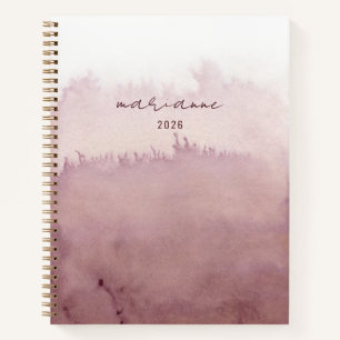 Dusty Rose Personalisierte Aquarellschrift Sketch Notizblock