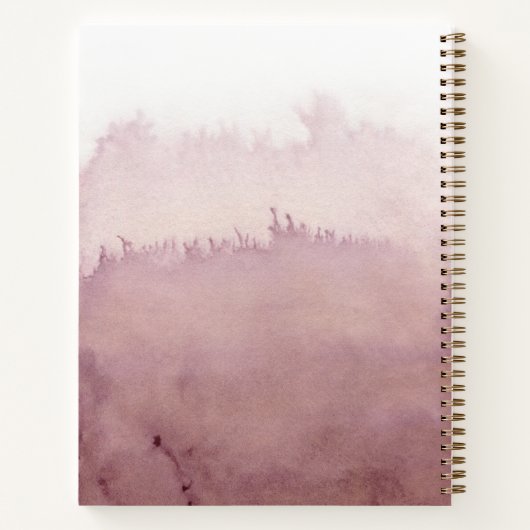 Dusty Rose Personalisierte Aquarellschrift Sketch Notizblock (Rückseite)