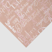 Dusty Rose Personalisierter Name Seidenpapier (Detail)
