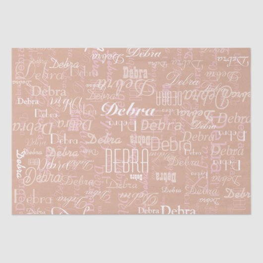 Dusty Rose Personalisierter Name Seidenpapier (Vorderseite)