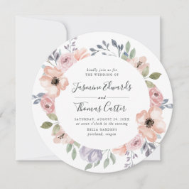 Dusty Rose Pink Aquarell Floral | Circle Wedding Einladung