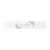 Dusty Rose Pink Aquarell Floral | Hochzeit Einladungsbanderole (Flach)