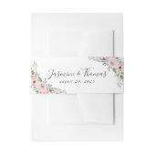 Dusty Rose Pink Aquarell Floral | Hochzeit Einladungsbanderole (Vorderseite Beispiel)