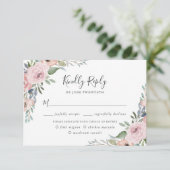 Dusty Rose Pink Aquarell Floral | Wahl des Essens RSVP Karte (Stehend Vorderseite)