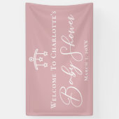 Dusty Rose Pink Baby Dusche Personalisiertes Party Banner (Vertikal)