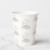 Dusty Rose Pink Bird Nest Baby Dusche Pappbecher (Vorderseite)