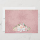 Dusty Rose Pink Blumenkalligrafie Foto Hochzeit Save The Date (Rückseite)