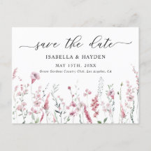 Dusty Rose Pink Blush Wilde Blume Save the Date