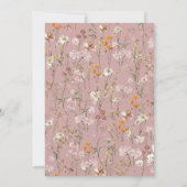 Dusty Rose Pink Boho Wildblume Wedding Einladung (Rückseite)