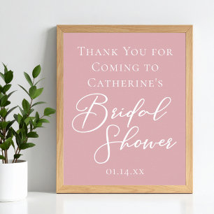 Dusty Rose Pink Brautparty Personalisiert Poster