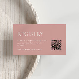Dusty Rose Pink | Brautparty Registry QR Begleitkarte