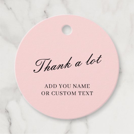 Dusty Rose Pink Danke-Design Geschenkanhänger (Vorderseite)