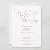 Dusty Rose Pink Elegantes Script Brautparty Einladung (Vorderseite)