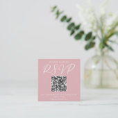 Dusty Rose Pink Feminine QR Code Wedding RSVP Begleitkarte (Stehend Vorderseite)
