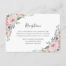 Dusty Rose Pink Floral Hochzeitsempfang Begleitkarte