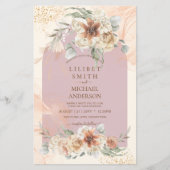 Dusty Rose Pink Floral Pampas Grass Boho Hochzeit (Vorderseite)