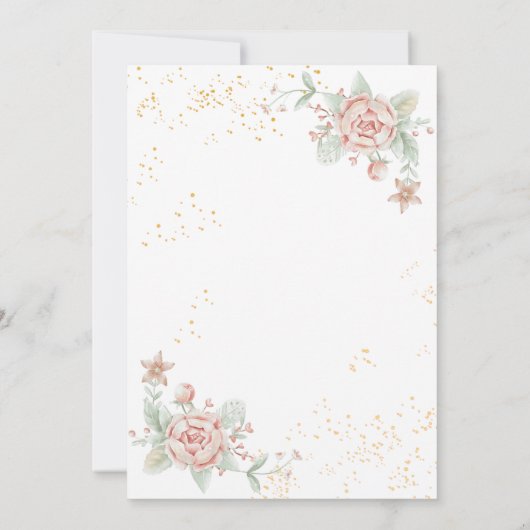 Dusty Rose Pink Floral Peony Save the Date Hochzei Einladung (Rückseite)