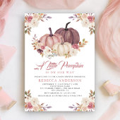 Dusty Rose Pink Floral Pumpkin Baby Dusche Einladung