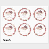 Dusty Rose Pink Floral Pumpkin Wedding Runder Aufkleber (Blatt)