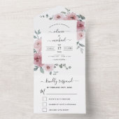 Dusty Rose Pink Floral Wedding Eukalyptus UAWG All In One Einladung (Innen Boden)