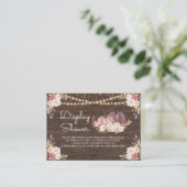 Dusty Rose Pink Floral Wood Pumpkin Display Dusche Begleitkarte (Stehend Vorderseite)