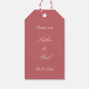 Dusty Rose Pink Gastgeschenk Hochzeit Danke, dass Geschenkanhänger