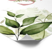 Dusty Rose Pink Greenerenery Baby Dusche Begrüßung Poster (Ecke)