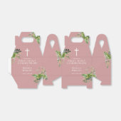 Dusty Rose Pink Greenery Erste Heilige Kommunion Geschenkschachtel (Ungefaltet)