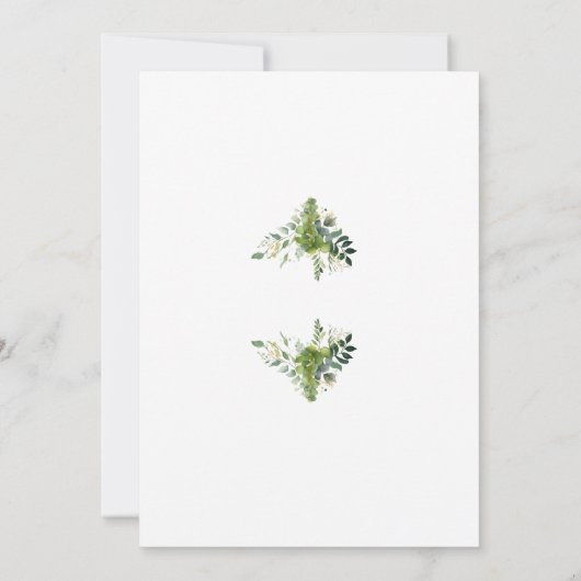 Dusty Rose Pink Greenery Monogram Confirmation Einladung (Rückseite)