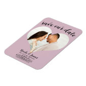 Dusty Rose Pink Heart Foto Hochzeit Speichern Sie Magnet (Linke Seite)