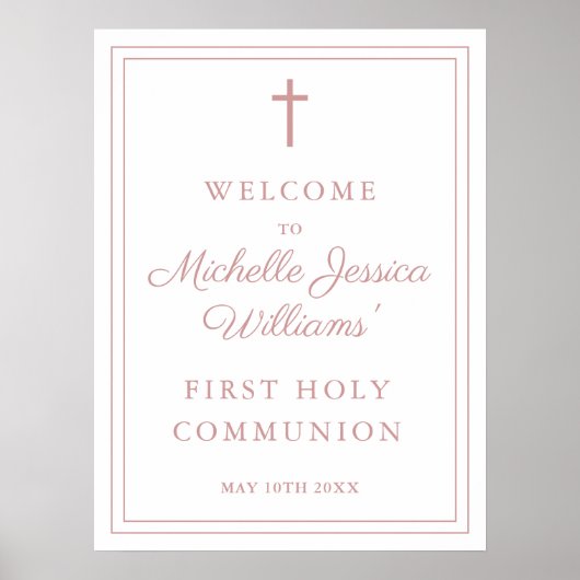Dusty Rose Pink Heilige Kommune Begrüßungszeichen Poster (Vorne)