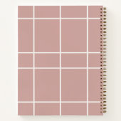 Dusty rose pink ivory grid business notizblock (Rückseite)