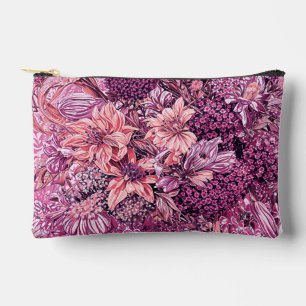 Dusty Rose Pink Lachs Rose Gold Garden Blume Zubehörtasche