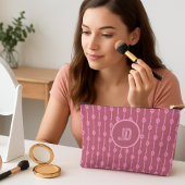 Dusty Rose Pink Large Text With Flowers Zubehörtasche