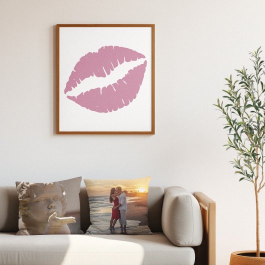 Dusty Rose Pink Lipstick Lippen Poster