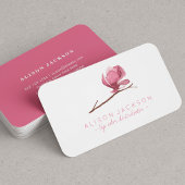 Dusty Rose Pink Magnolia Lippenvertrieb Visitenkarte