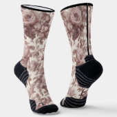 Dusty Rose Pink Marble Toile Crew Socken - Fit (Gewinkelt)