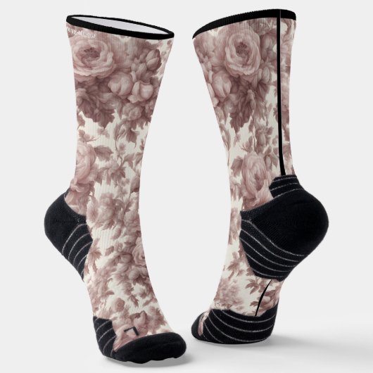 Dusty Rose Pink Marble Toile Crew Socken - Fit (Gewinkelt)