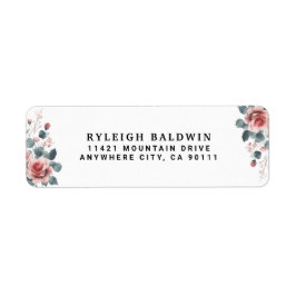 Dusty Rose Pink Mauve Elegant Greenery Floral 