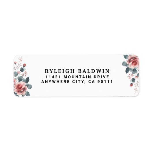 Dusty Rose Pink Mauve Elegant Greenery Floral  (Vorne)