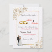 Dusty Rose Pink Mauve Gold Grüne Blumenzwiebelhoch Einladung (Vorderseite)