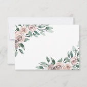 Dusty Rose Pink Mauve Gold Grüne Blumenzwiebelhoch RSVP Karte (Rückseite)